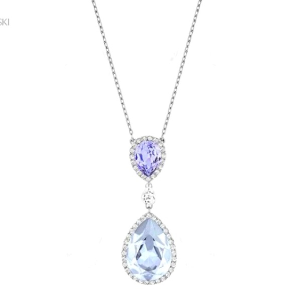 NWT Swarovski Christie Double Pear Necklace